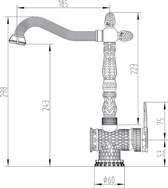 Смеситель для кухни ZORG Antic  A 421 K-BR